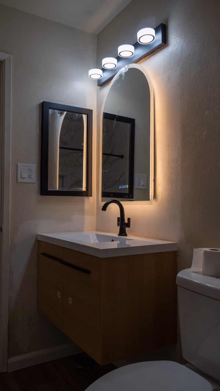 floating corner bathroom vanity 