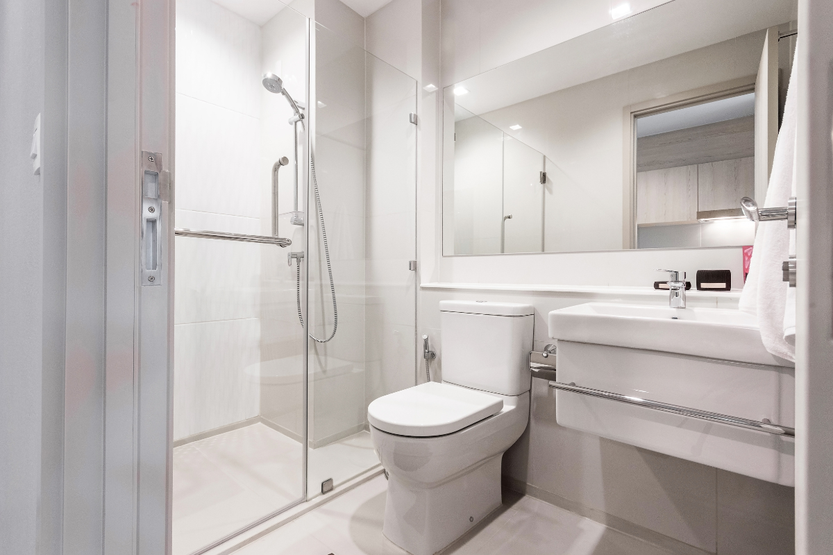 accessible bathroom with proper lighting
