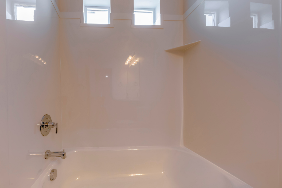 walk-in shower with Acrylic Shower Wall