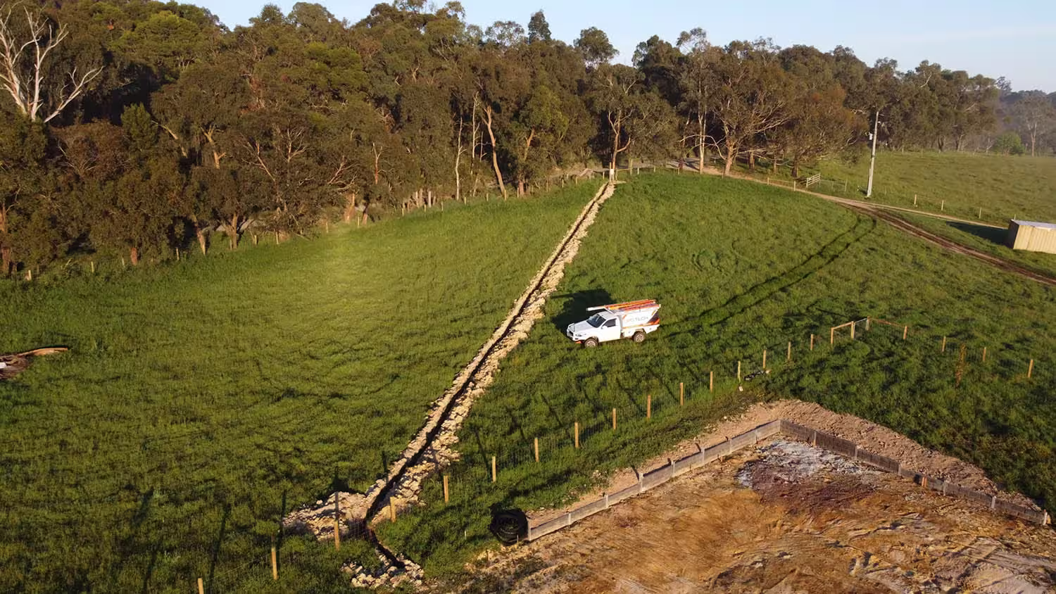 JPG Tech Electrician ute parked in a Farm in agricultural land