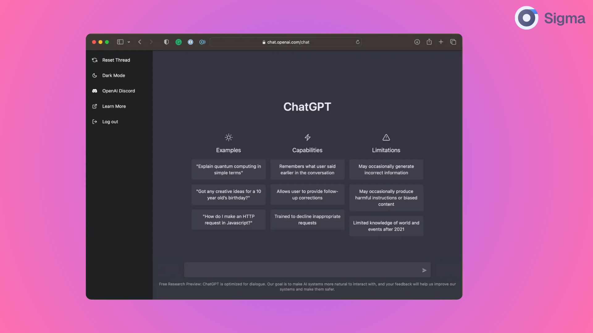 chatgpt interface