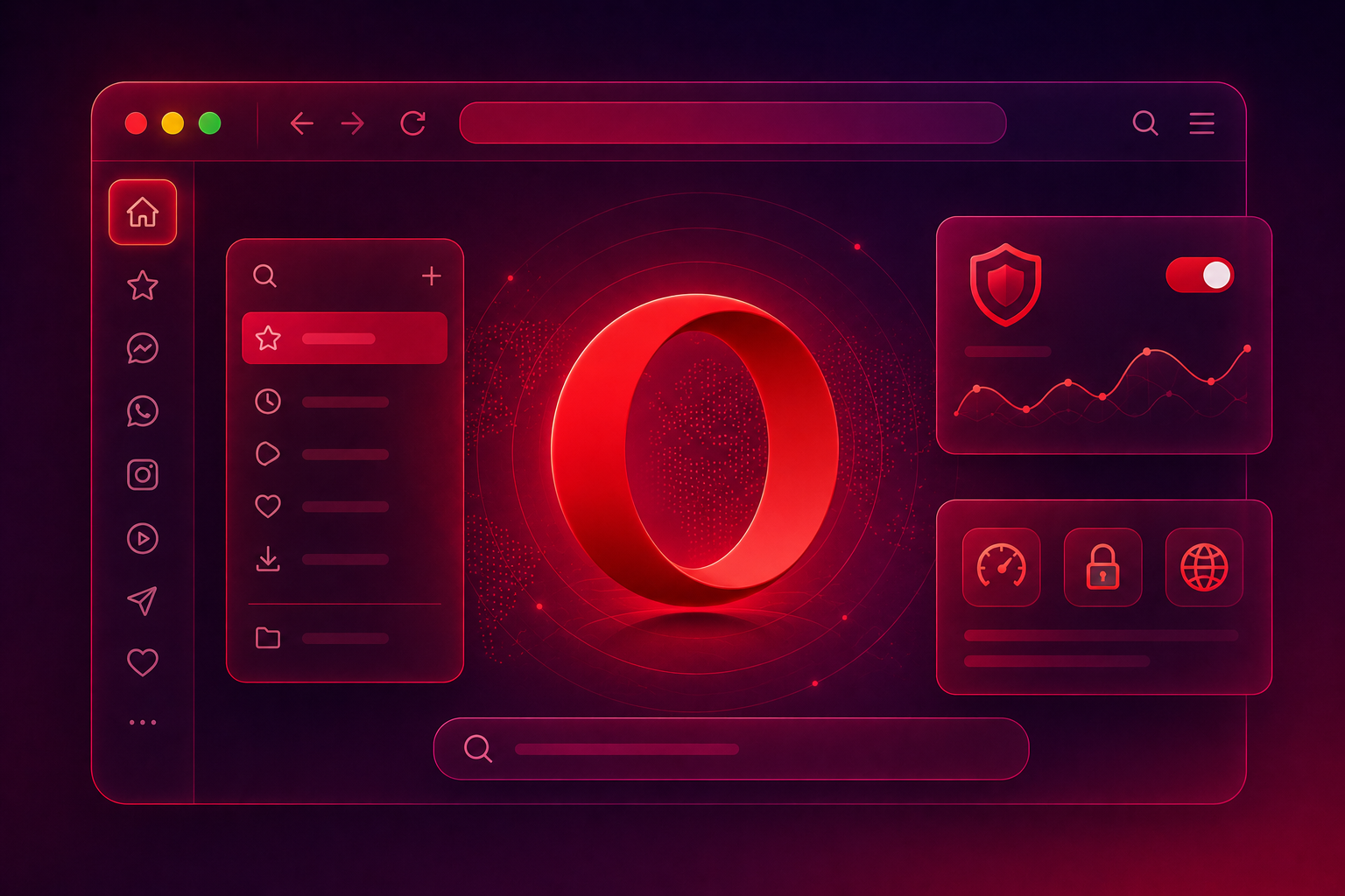 Opera Browser built-in tools browser illustration