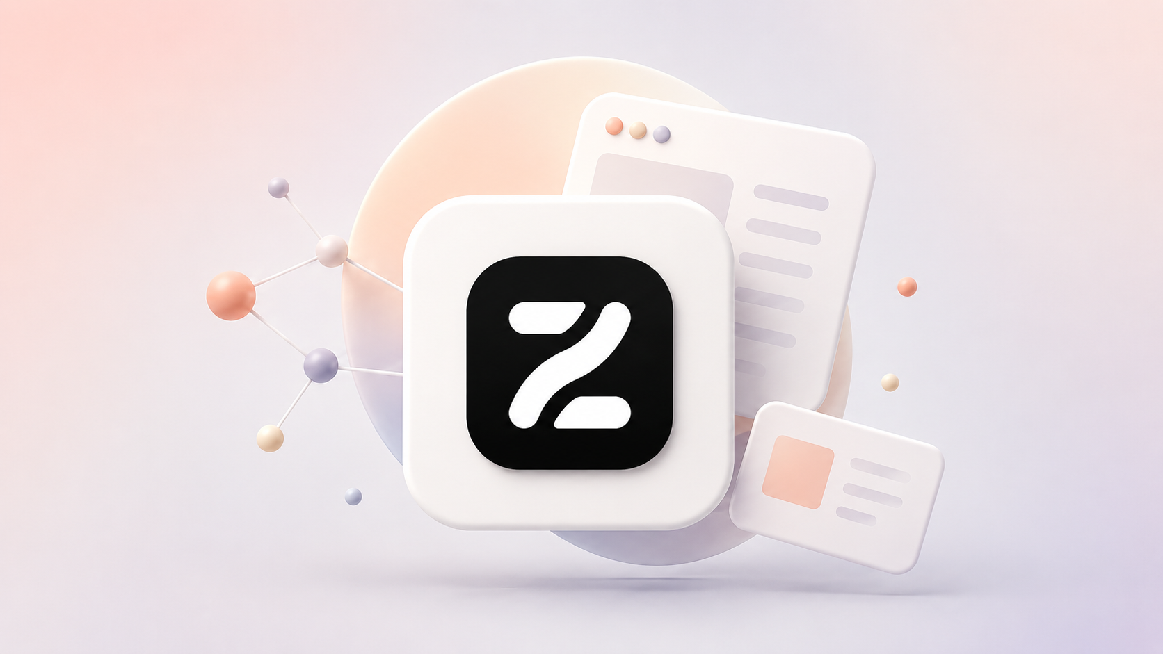 Zen Browser 3D logo illustration