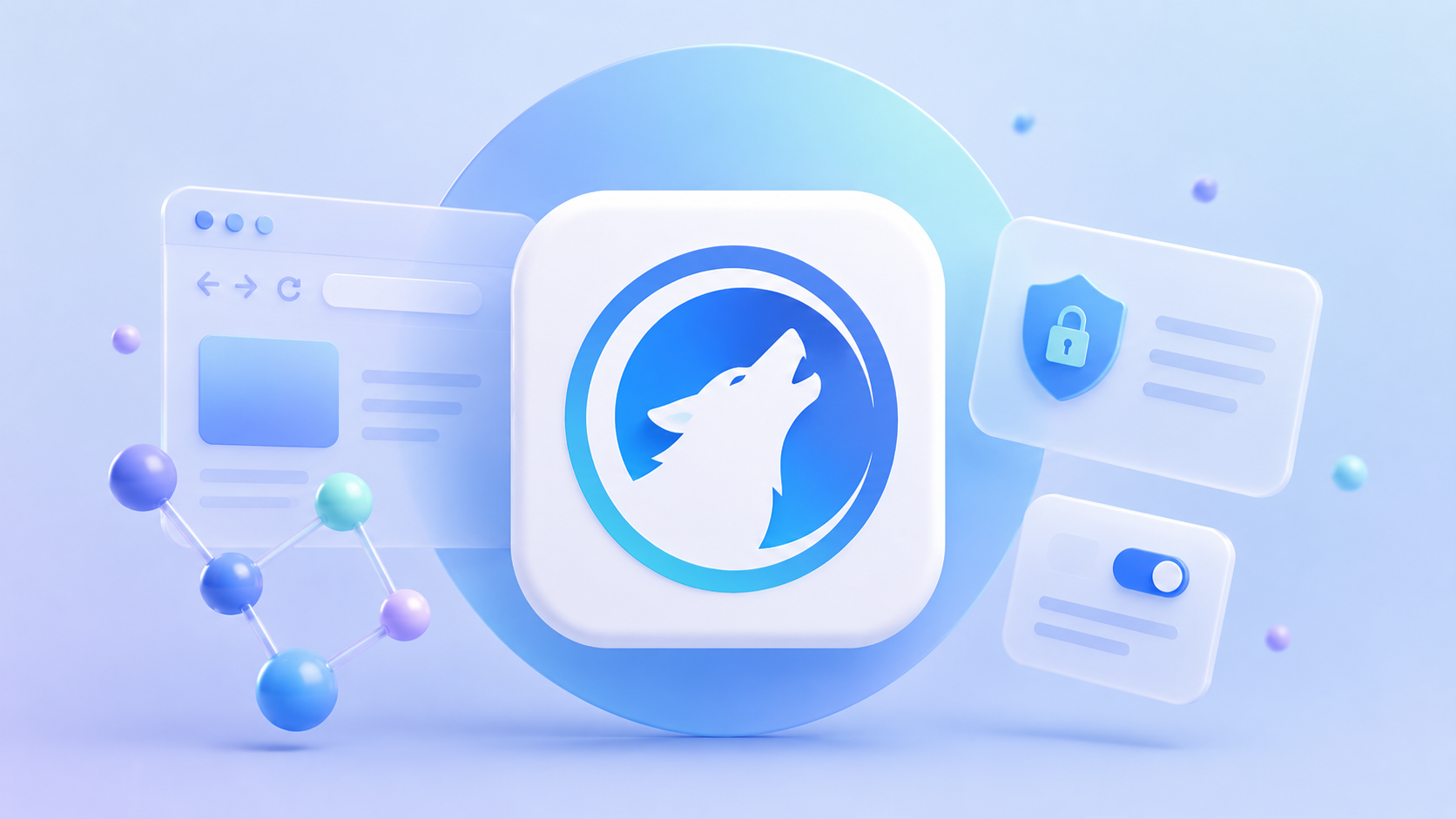 LibreWolf 3D logo illustration