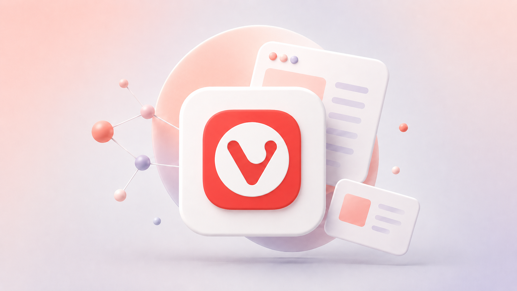 Vivaldi Browser 3D logo illustration