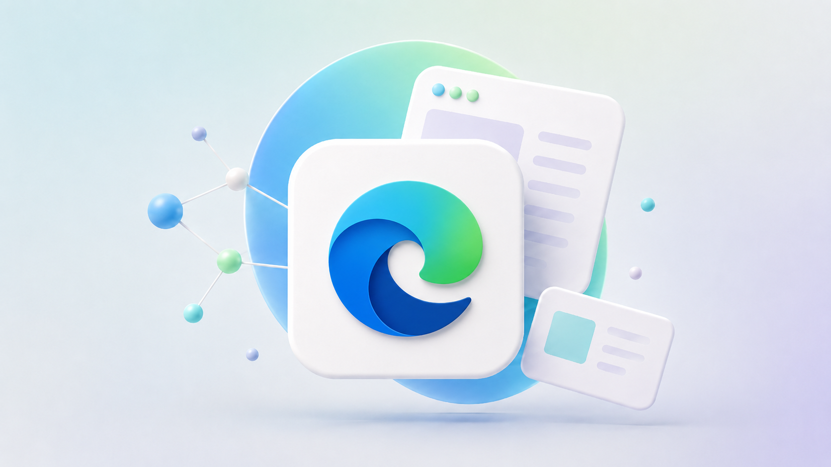 Microsoft Edge 3D logo illustration