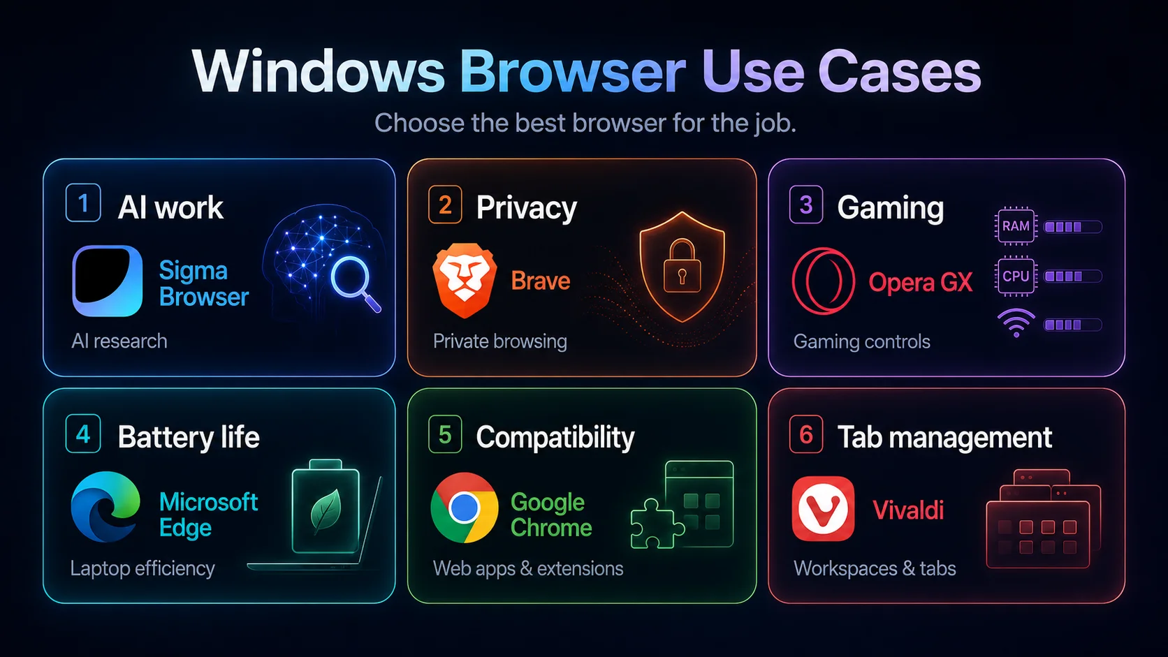 Windows browser use case comparison