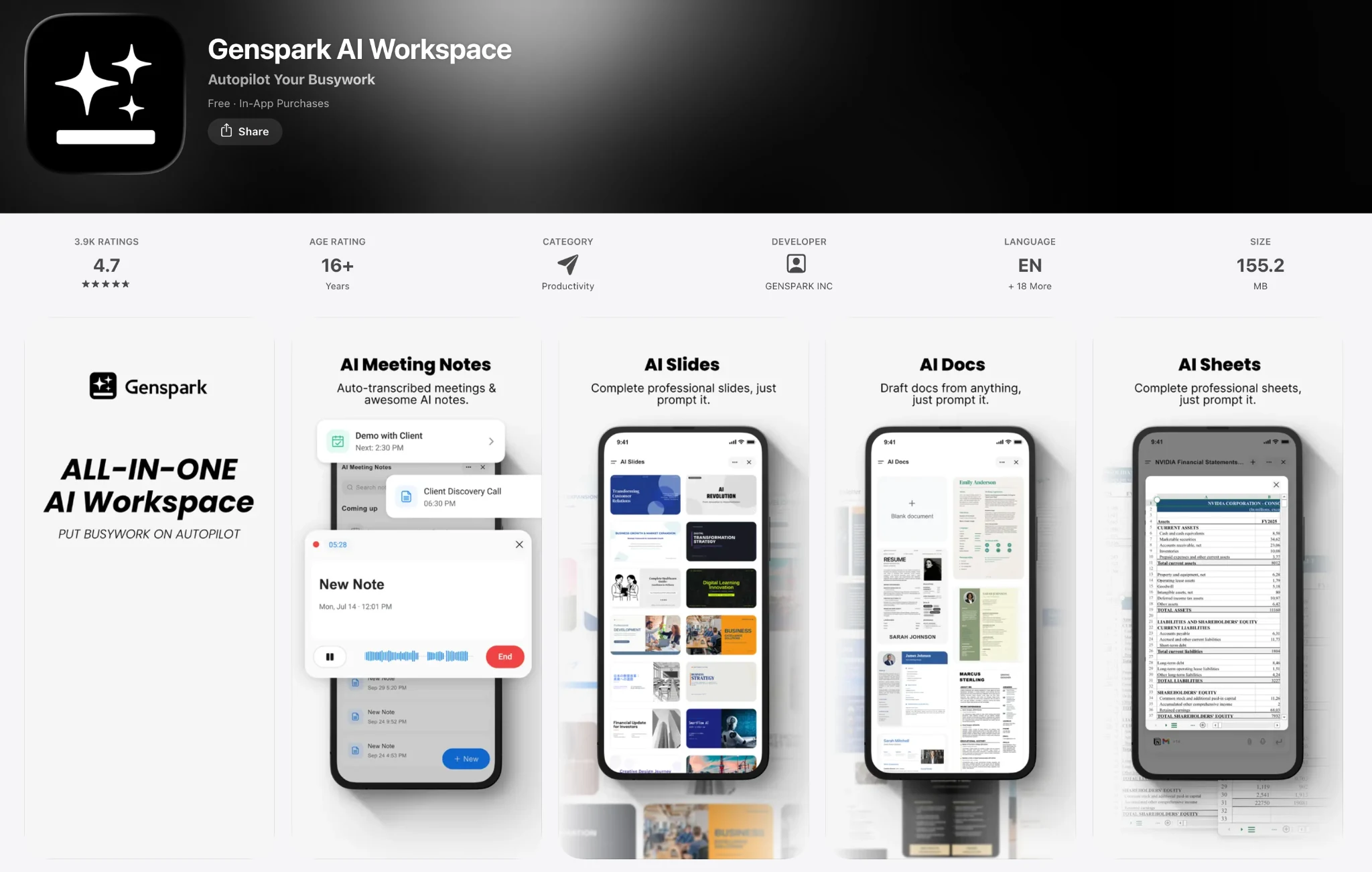 Genspark AI browser on the App Store