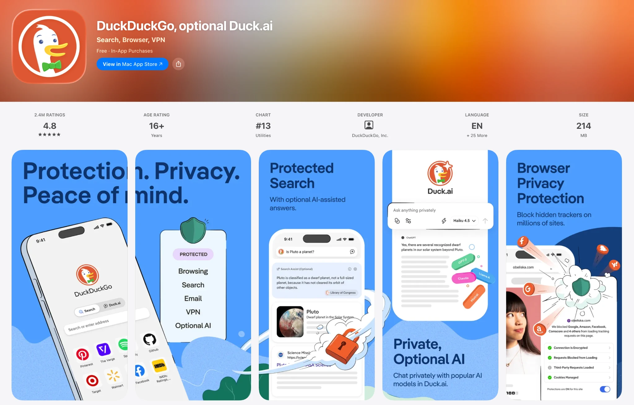 DuckDuckGo browser with Duck.ai on the App Store