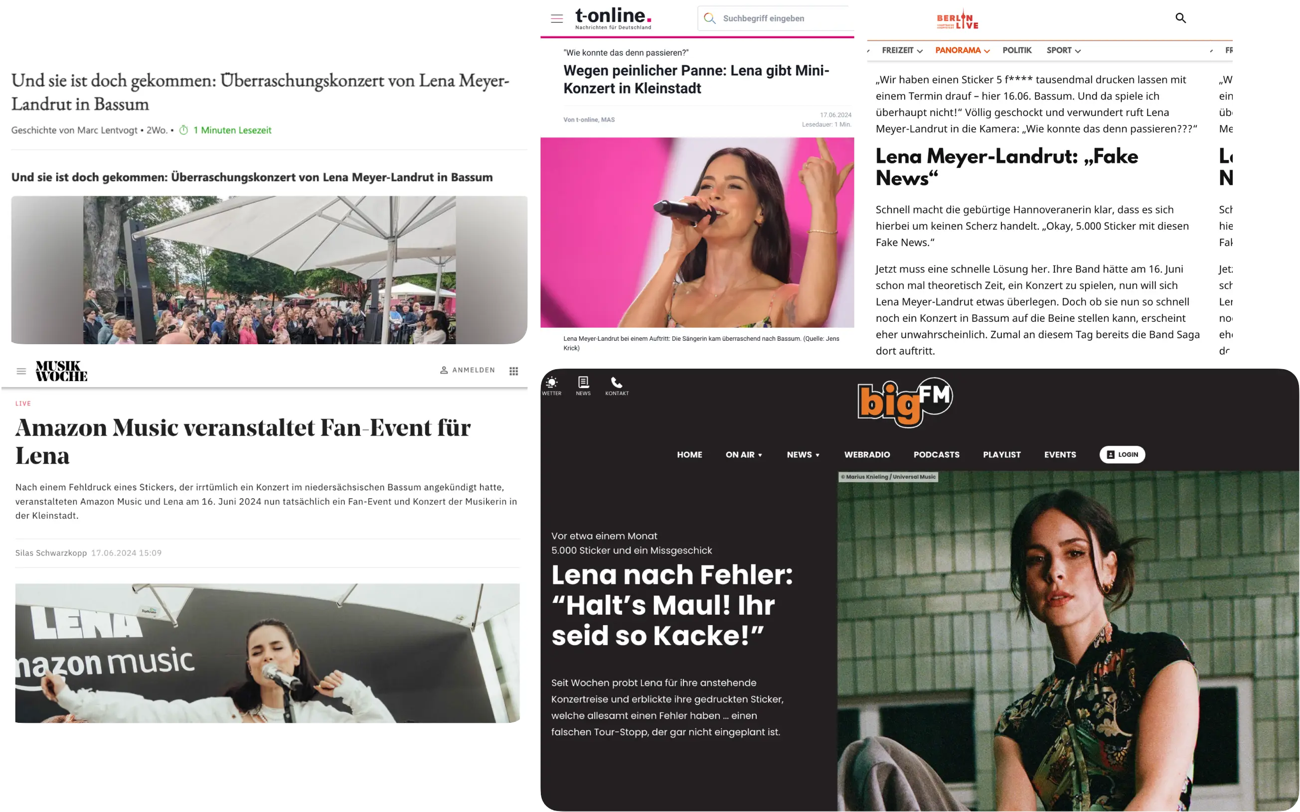 Collage von verschiedenen Clippings zum Event