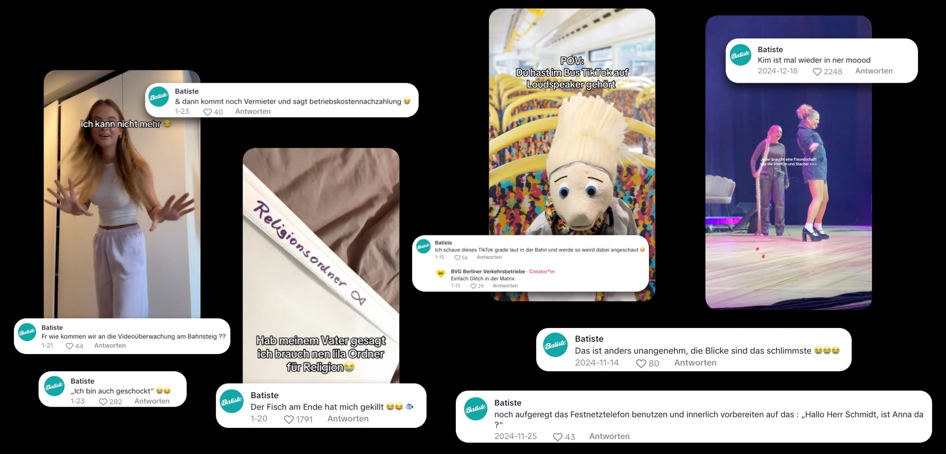 Collage mit Social Media Posts von Batiste