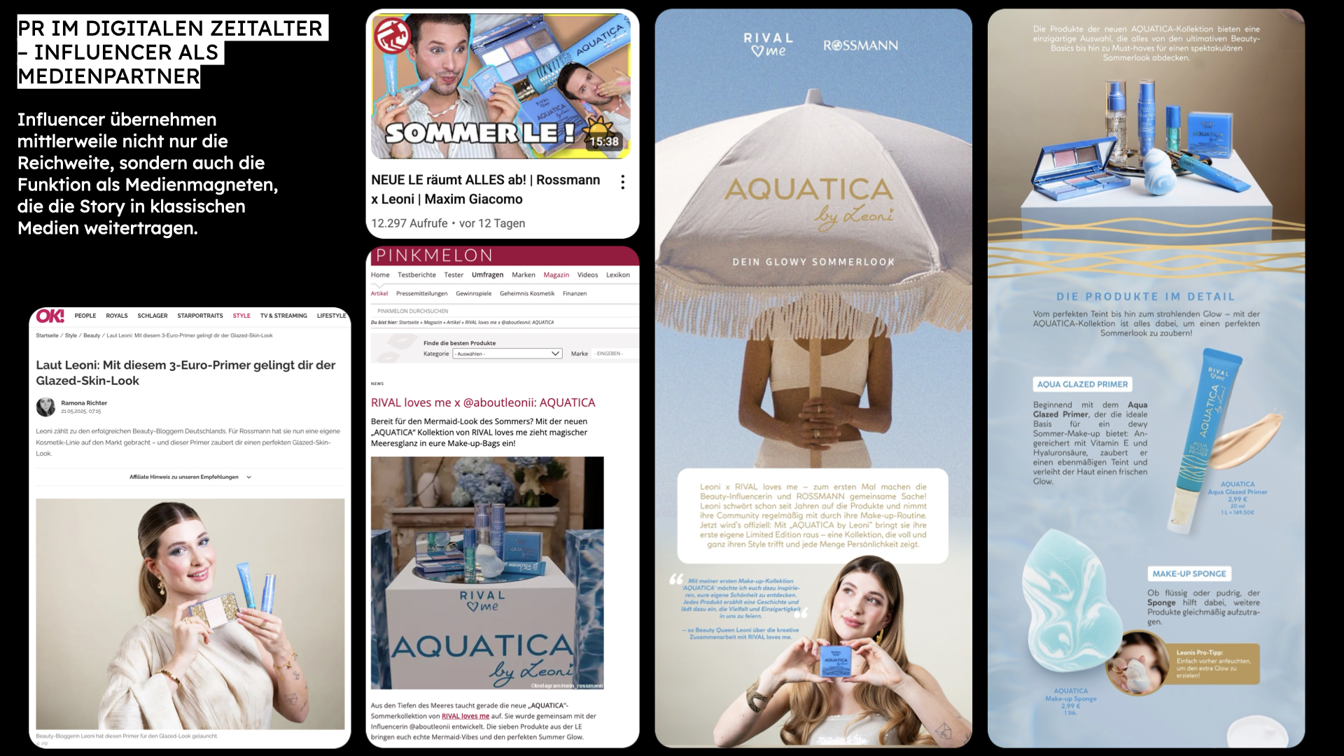 Collage verschiedener Rossmann Aquatica Social Beiträge