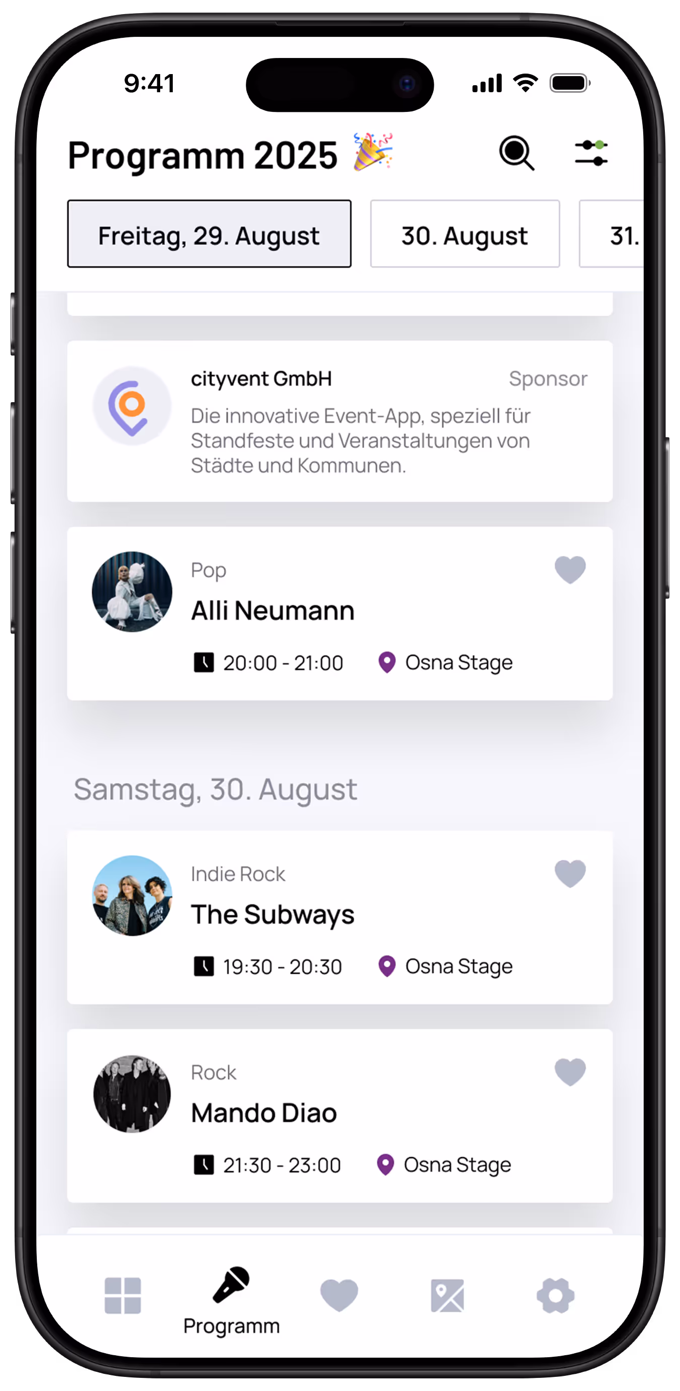 Programm von der Tag der Niedersachsen App