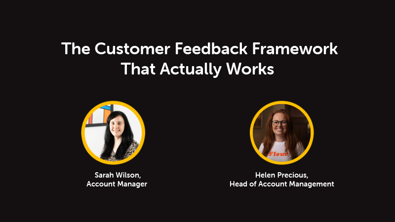 header image with title 'turn tenant feedback into action' with a 5k, 4 week proof of concept and photos of sarah wilson and steve erdal from wordnerds