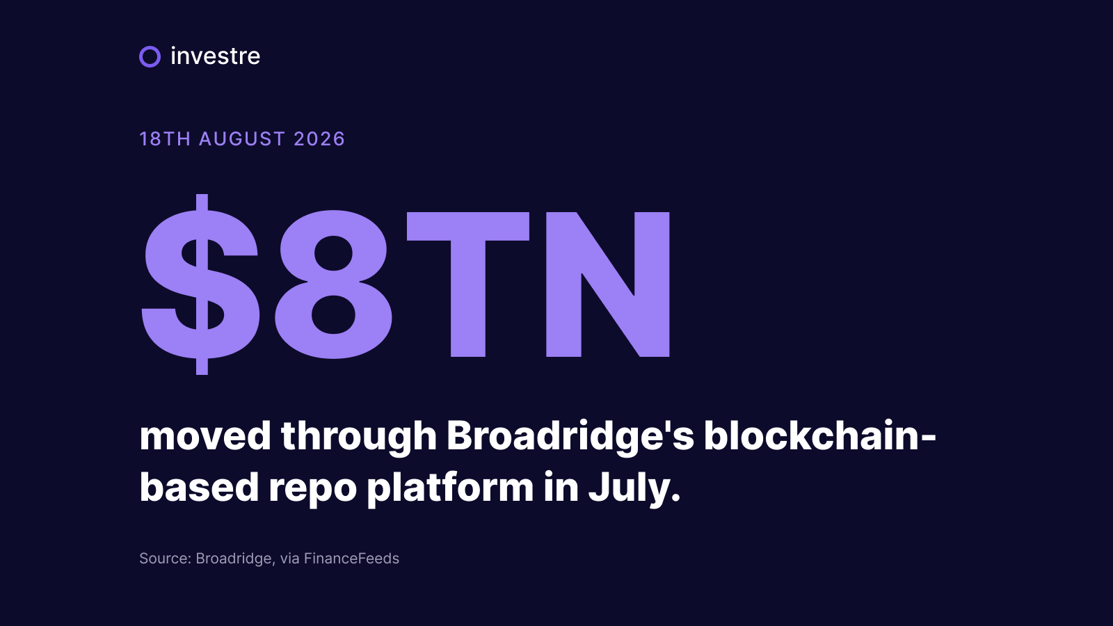Tokenisation news, 18 August 2026