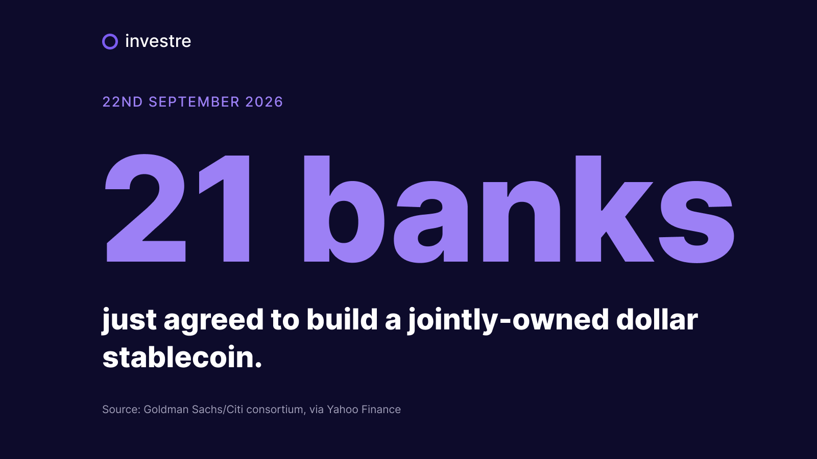 Tokenisation news, 22 September 2026