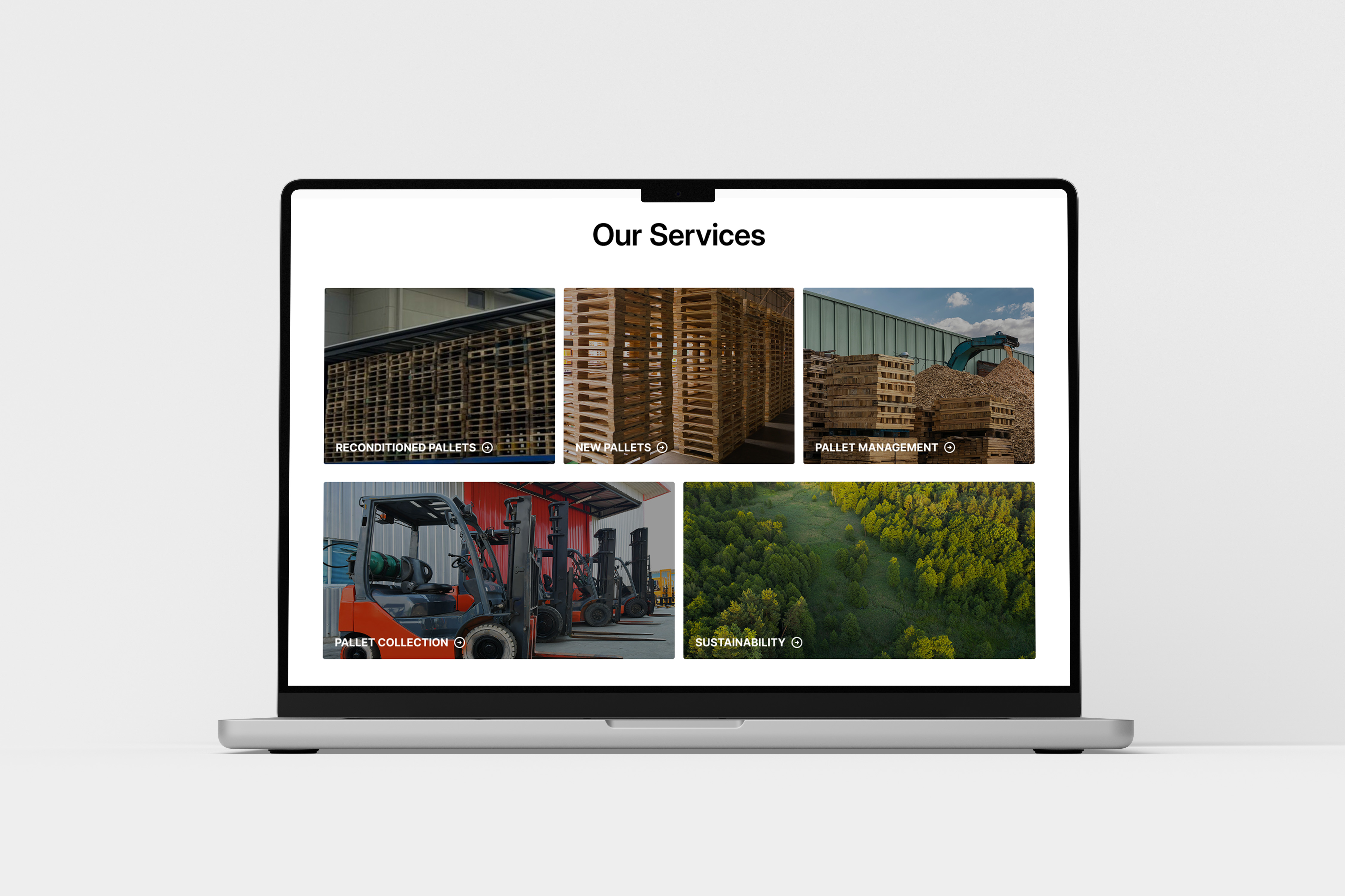 Theaker Pallets website design by Chapter Two Studios