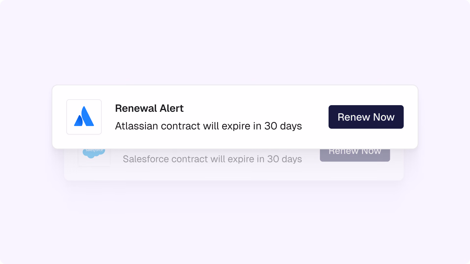 Renewal alert notifications for Salesforce and Atlassian contracts