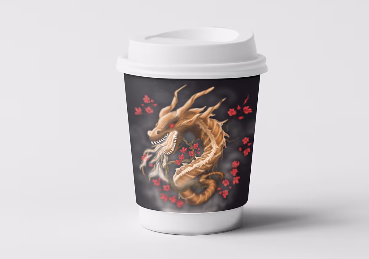 cap with dragon illustration