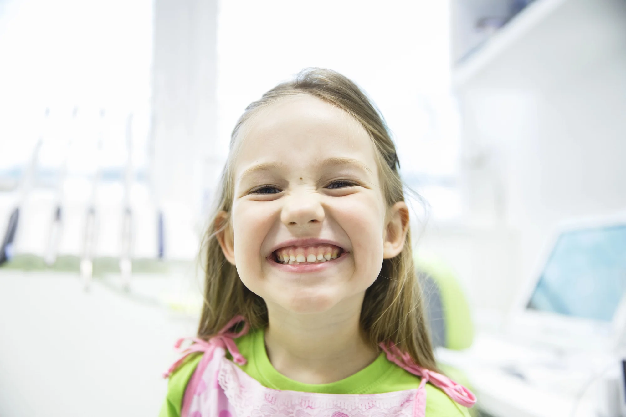 girl smiling at the pediatric dentist virginia beach