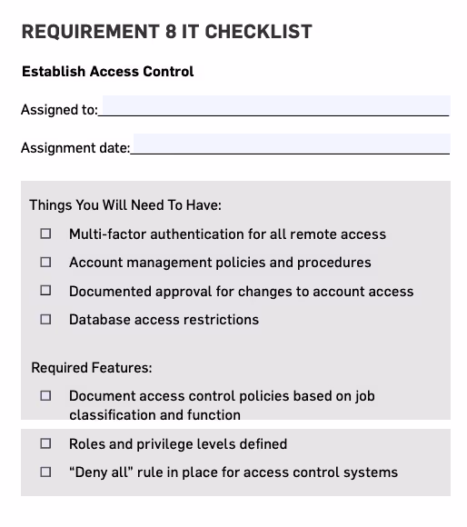 PCI DSS Requirement 8 