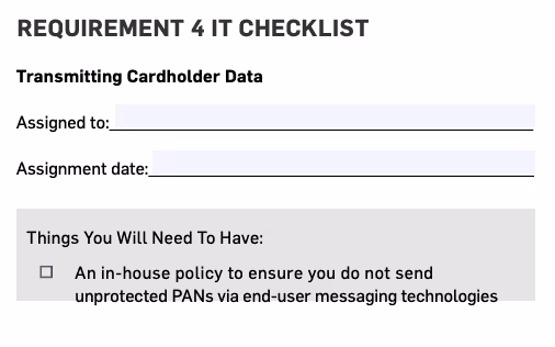 Requirement 4 PCI IT Checklist