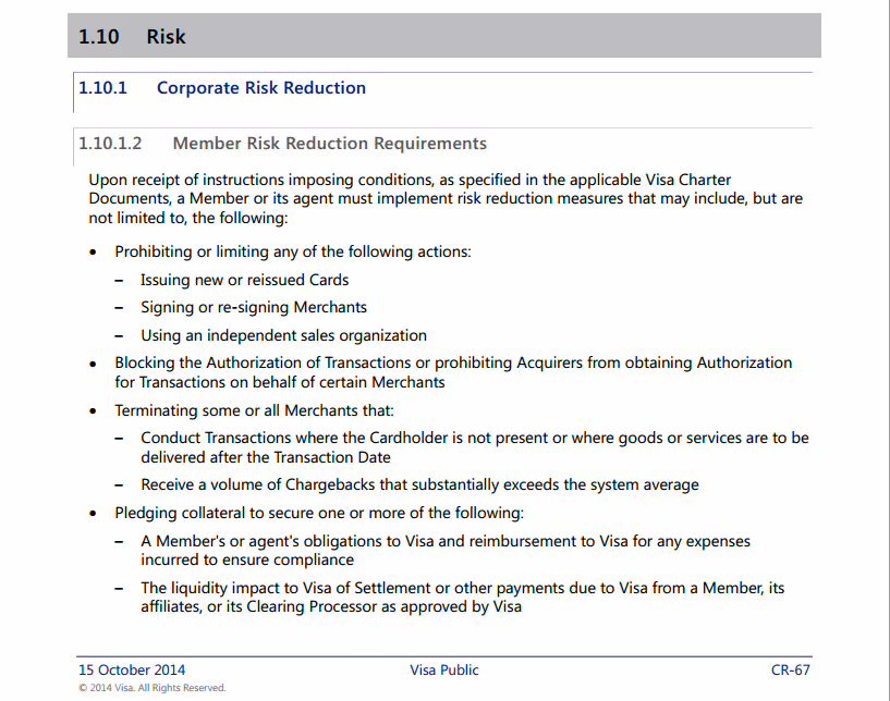 risk reduction table
