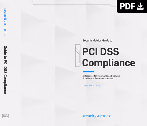 Cover of SecurityMetrics Guide to PCI DSS Compliance, eighth edition for merchants and providers.