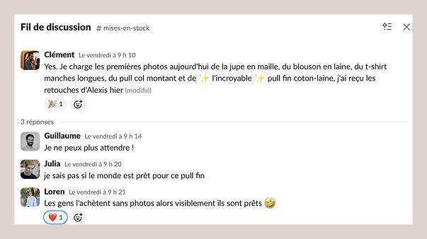 mise en stock