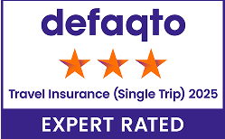 Defaqto expert rated 3 star travel insurance
