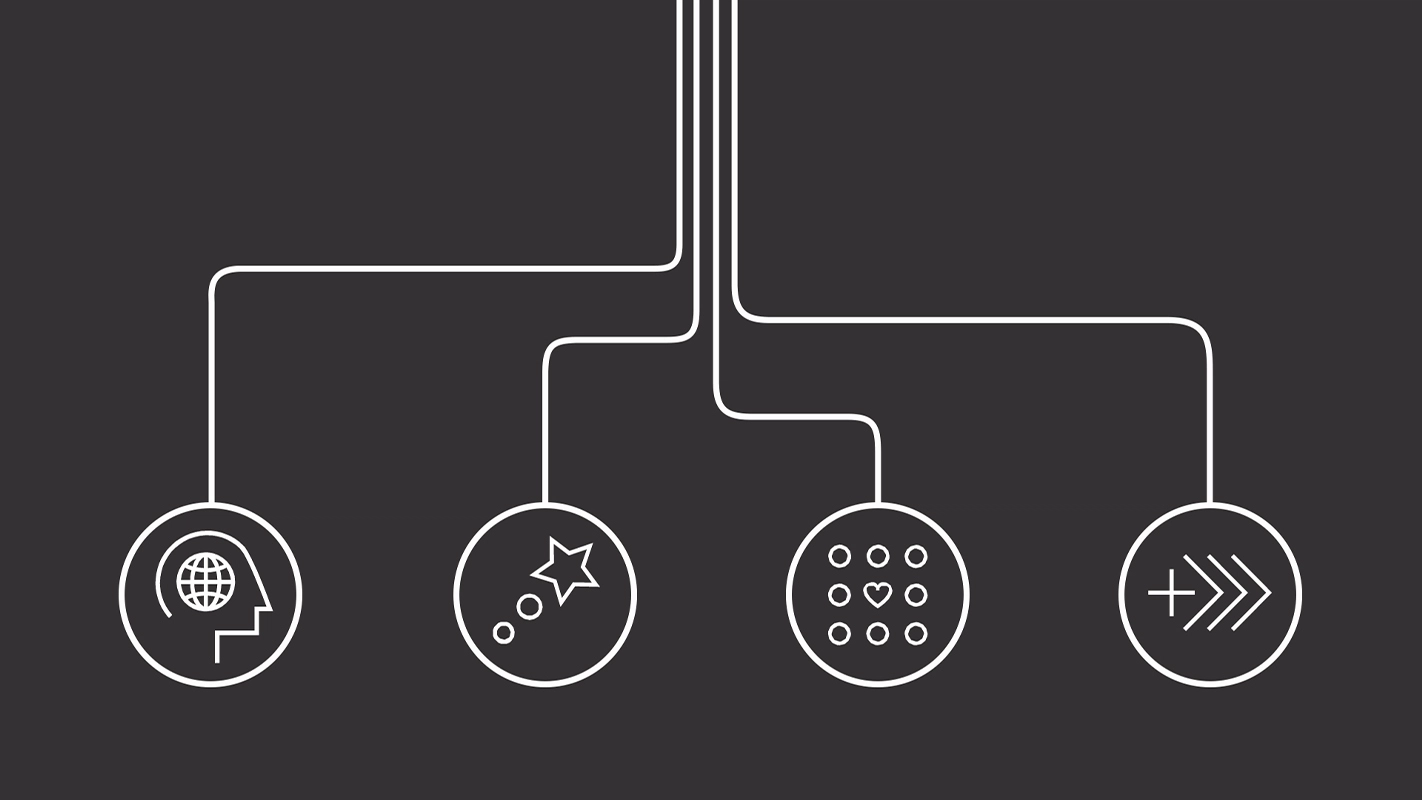 Erklärfilm der Filmproduktion Panda Pictures aus München und Ulm für Progenium. Graphic Design mit Linien und Icons: Globus, Stern, Punkte, Pfeile.