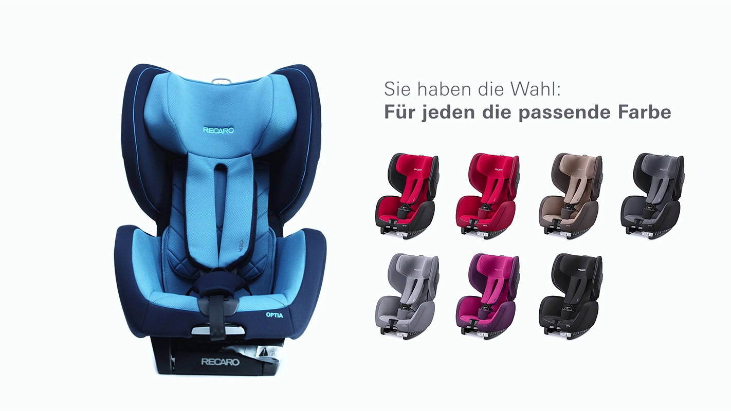 Produktfilm der Filmproduktion Panda Pictures aus München und Ulm für Recaro. Eine szenische Produktaufnahme mit dem Kindersitz in verschiedenen Farben.