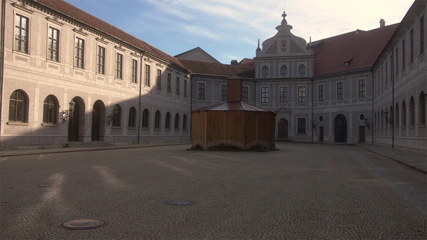 Weihnachtsfilm der Filmproduktion Panda Pictures aus München und Ulm für UniCredit. Ein Innenhof mit historischer Architektur, die ideale Kulisse für die Außenaufnahmen der dokumentarischen Videoproduktion.