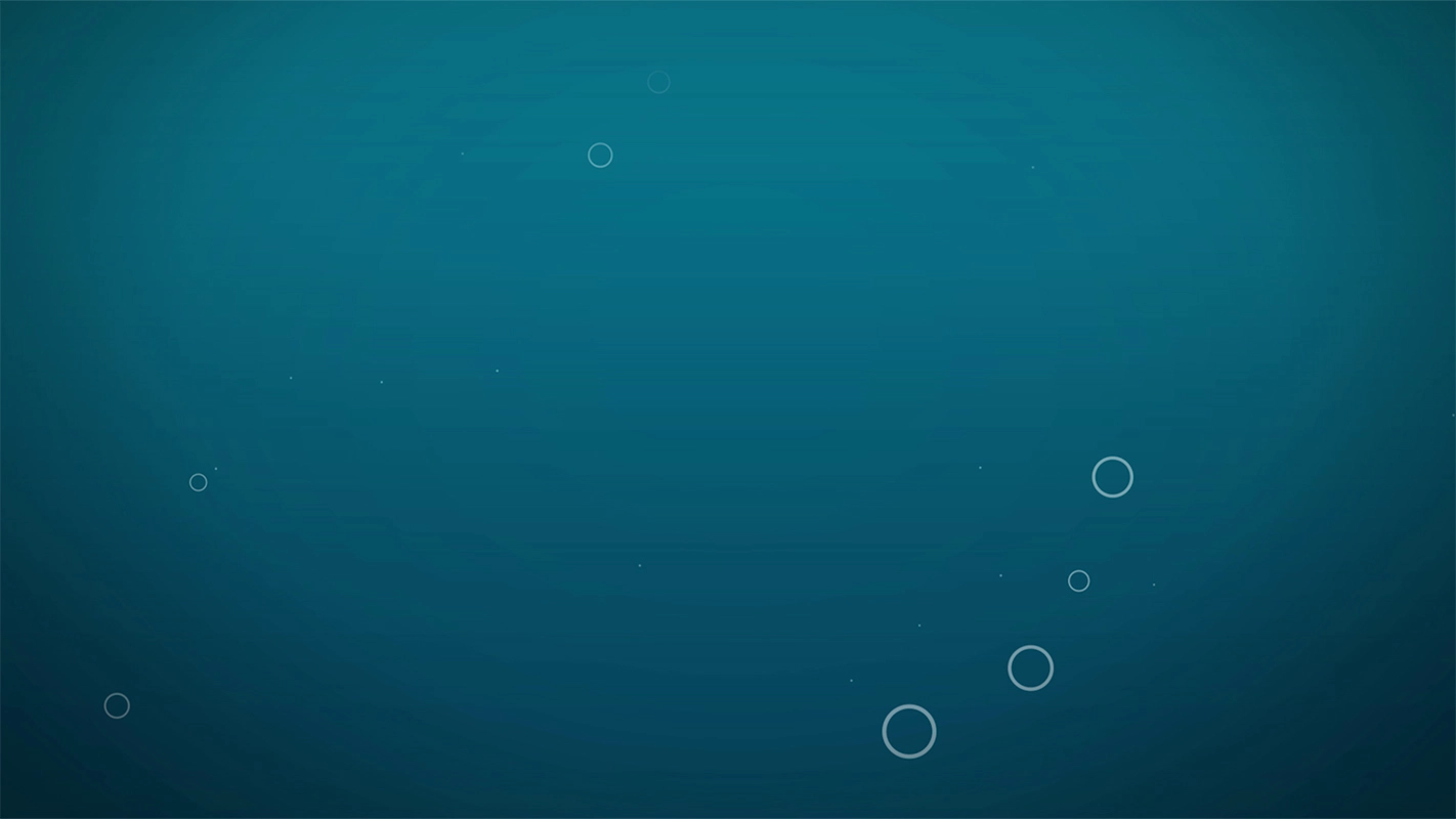 Erklärfilm der Filmproduktion Panda Pictures aus München und Ulm für Deutsches Meeresmuseum. Eine minimalistische Graphic Animation von aufsteigenden Blasen in einem tiefblauen Unterwasserbereich.