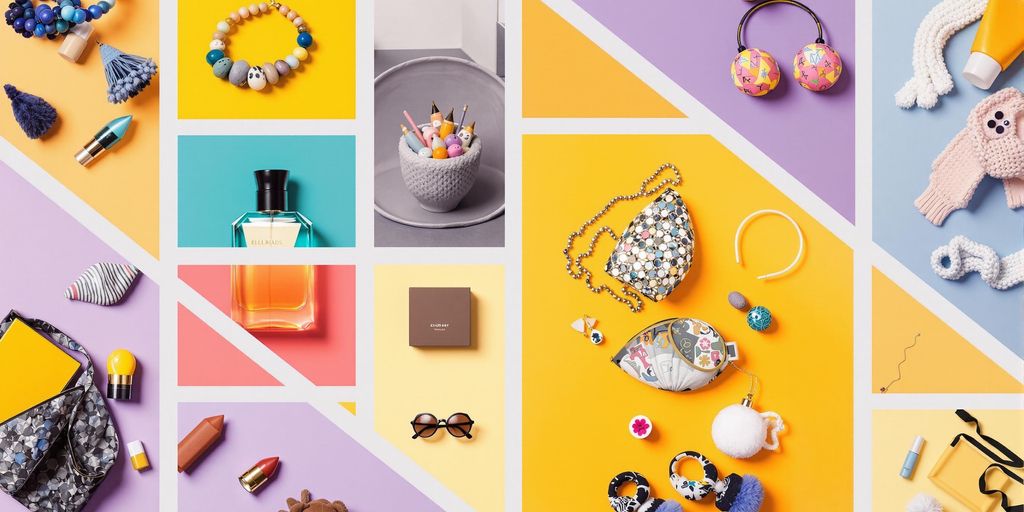 Colorful product display for effective upselling strategies.