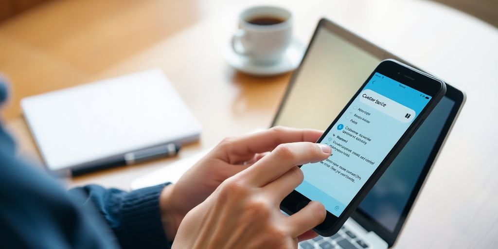 Person on smartphone seeking Shopify customer service number.