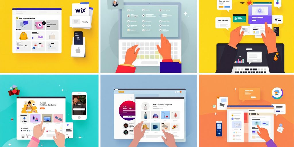 Image of diverse online shopping experiences with Wix and Shopify.