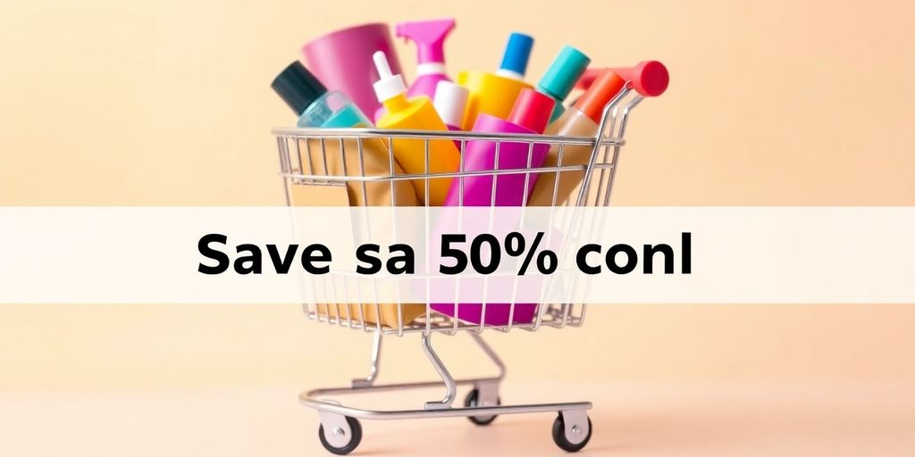 Shopping cart with products and a discount coupon.