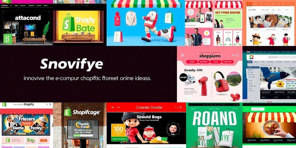 Collage of innovative Shopify store designs and layouts.