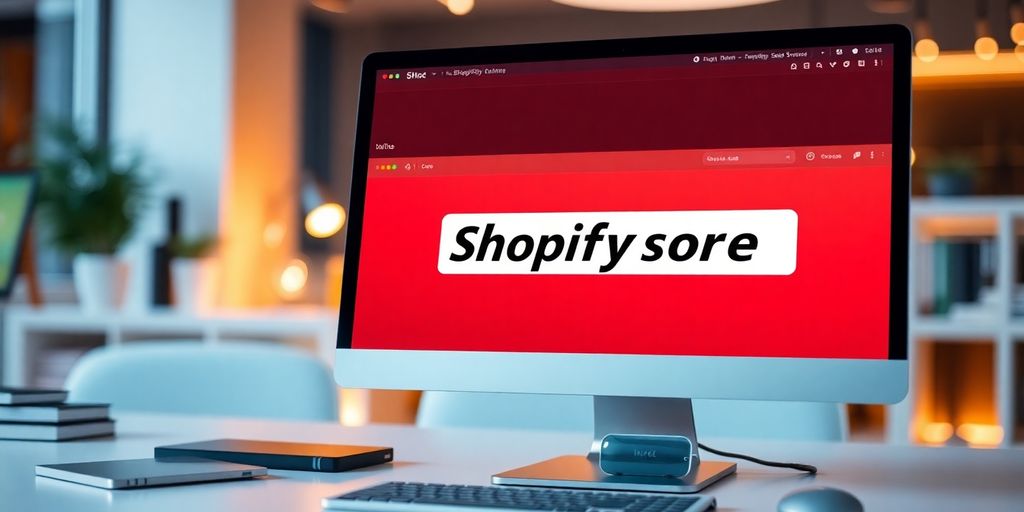Computer screen showing a Shopify store interface.