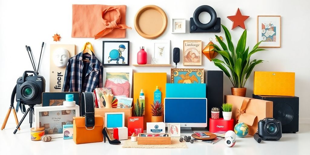 Colorful products representing various drop shipping niches.
