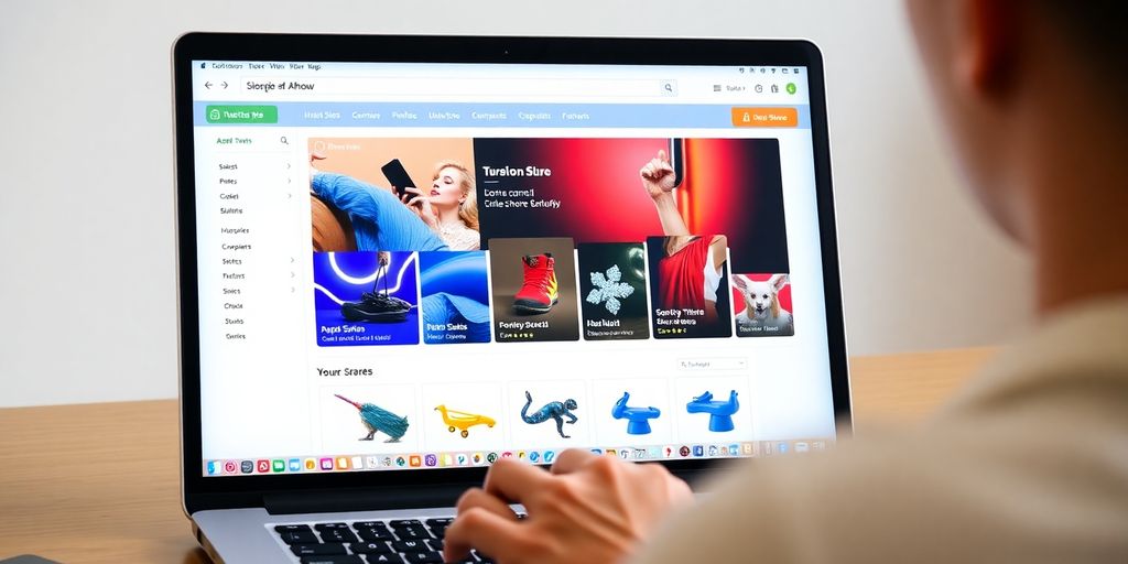 Person logging into Shopify admin on a laptop.