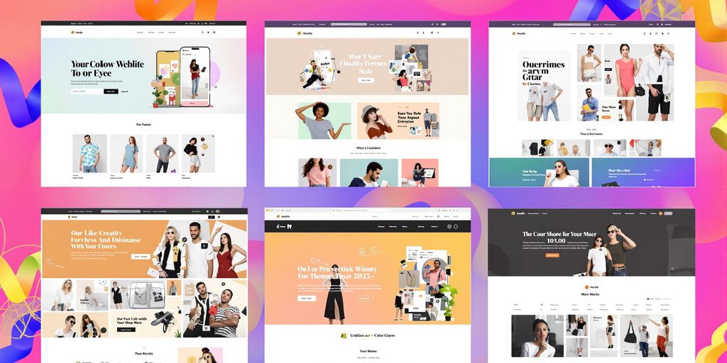 Colorful Shopify themes for online store design inspiration.