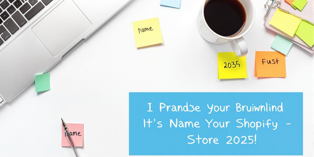 Creative workspace for brainstorming business names.