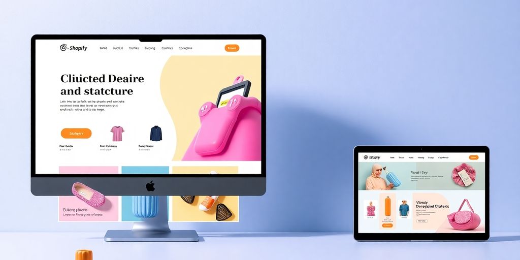 Elegant Shopify website layout with vibrant colors and design.