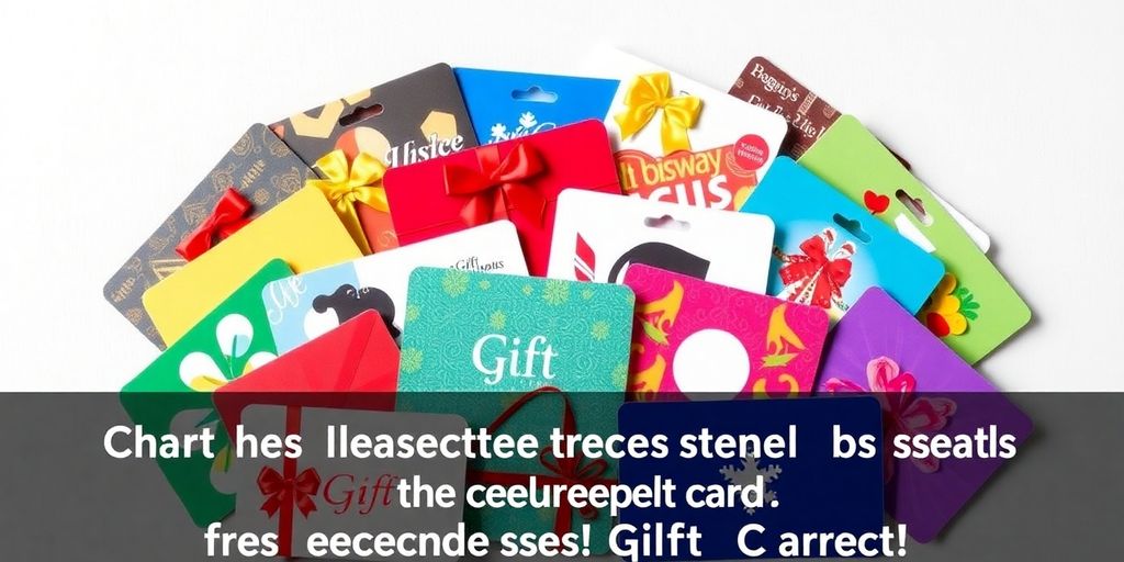Colorful gift cards arranged attractively for business growth.