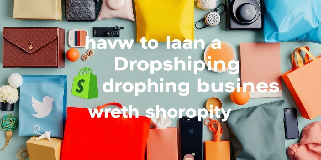 Colorful products displayed for an online dropshipping business.