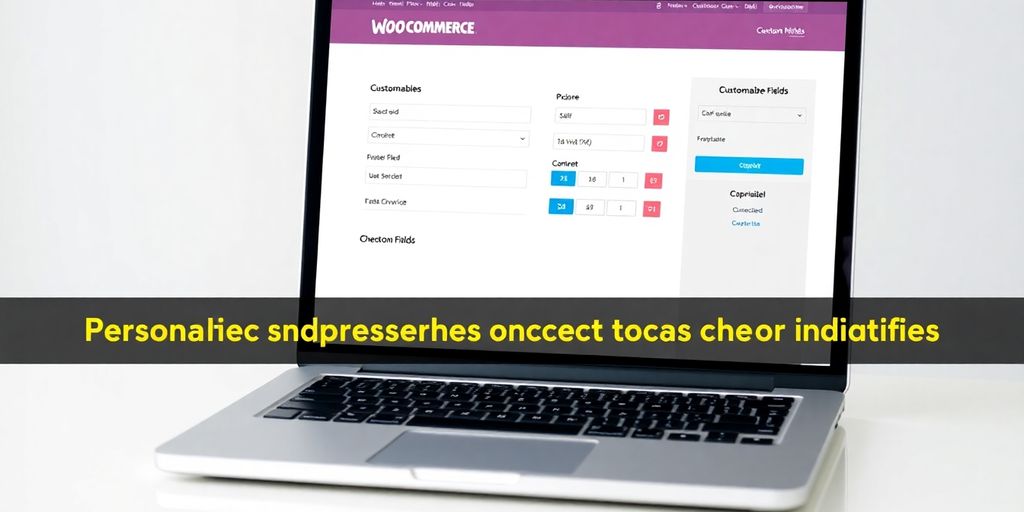 WooCommerce customizable checkout page on a laptop screen.