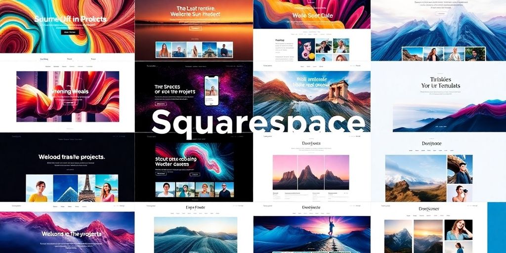 Vibrant Squarespace templates in various design styles.