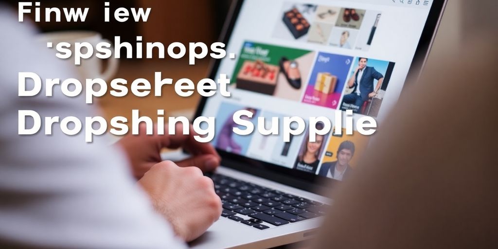 Person browsing an online store for dropshipping suppliers.